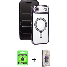 iPhone 17 Air Zirve Doku Prime - Siyah Bilvis 3D Cam Ekran Koruyucu + Siyah Raze Metal Kamera Lens