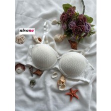 Nivene Straplez Balenli Destekli Dantelli Sütyen LOTUS