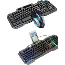Rgb Işıklı Gaming Oyuncu Klavye Q Klavye Mouse Hediyeli - Lisinya