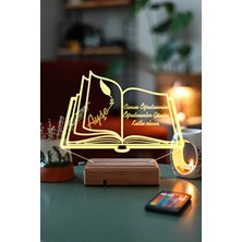 Modiwa Design Kişiye Özel Öğretmenler Günü Kitap 3D 16 Renk Dekoratif LED Lamba