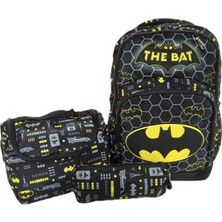 Alanç Gift Ultra Lüks Erkek Çocuk Ortopedik Yarasa Desen İlkokul Çantası Termal Beslenme ve Kalemlik