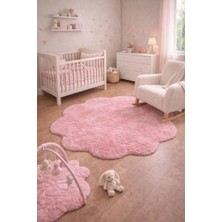 Saymine Kuzu Peluş Dekoratif Ince Halı - Süet Taban Yumuşak Dokulu Salon - Yatak Odası - Antre Halısı