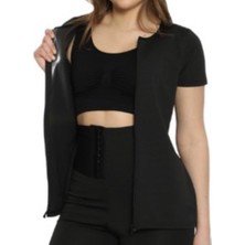 Nivene FERMUARLI TERMAL BADY YARIM KOL SİYAH