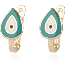 Berk Mücevherat 14 Ayar Altın Nazar Boncuğu Figürlü Mineli Çocuk Küpe