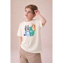 Little Aden Erkek Çocuk Bluey Baskılı Pamuklu Yazlık Tişört