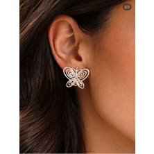 Takıfest 925 Ayar Gümüş Füsun Masumiyet - Kelebek Küpe