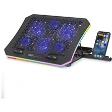 Marsilyan Laptop Soğutucu 6x Fan Rgb + Telefon Standı 14–18 - Siyah Dcxaa8