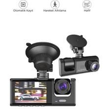 Esranın Dünyası Araç Içi 1080P 3 Kameralı LCD Ekranlı Gece Görüşlü , G-Sensör , Geri Görüş Kamera