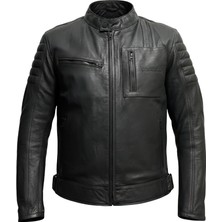 Venom Motosiklet Montu Mustang Siyah Deri 4 Mevsim %100 Leader Motorcu Mont