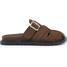 Gönderi(r) Kadın Kahve Süet  Tokalı Günlük Terlik