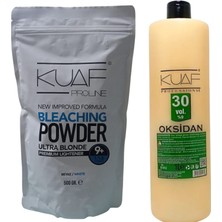 Kuaf Yeni Profesyonel Yoğun Ultra Renk Saç Açıcı Oryal Toz Powder 500GR + 30VOL. Oksidan 1 Litre