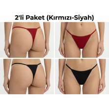 Calma String 2 Renk Pamuklu (Bordo-Siyah)