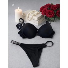 Nivene SİYAH VİP TAŞLI YARIM DESTEKLİ  B CUP DOLGULU SÜDYEN TAKIM