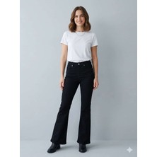 Nevra Ispanyol Paça Siyah Pantolon