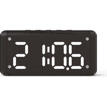 Avcı Teknoloji Market Dijital Alarmlı Saat ve Bluetooth Hoparlör Şarjlı Kablosuz Taşınabilir Masaüstü Ses Sistemi