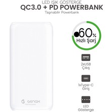 Genax Samsung S24 / S24 Plus / S24 Ultra Uyumlu 13.000 Mah Hızlı Şarj Powerbank