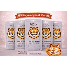 Kiva Kaplan 5’li Kağıt Yüz Maskesi Seti Hyaluronik Asit Sheet Face Mask Cilt Bakım Maskesi