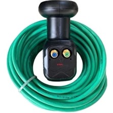 Ncpline 30M Yeşil Uydu Sistemleri Çanak Anten Kablosu Fullhd 3D 4K 30 Metre Rg6 U6 + 2 Li Lnb Elenbi Set