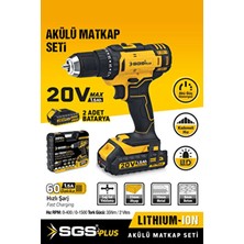  sgs5249 20 volt 1.5 amper akülü şarjlı matkap vidalama seti çift akülü 35 nm tork