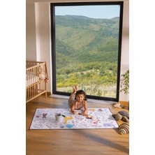 Glarus Hayvanlar Alemi Yıkanabilir Tekrar Boyanabilir Boyama Örtüsü Oyun Halısı Matı Su ve Boya Geçirmez 100X150 cm