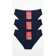 Zi 3 Adet 1 Paket Lacivert Klasik Basic Lazer Kesim Bikini Külot