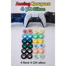 Kobe 4 Çift 8 Adet Silikon Ps3 Ps4 Ps5 Xbox  Analog Koruyucu Silikon Pad |  Kaymaz Analog Başlık Kaplama