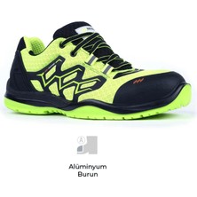 Mekap Pro Rmk-90 S1 Mikrofiber Deri Siyah Yeşil Alüminyum Burun Iş Ayakkabısı