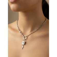 Biju Yılmaz Çelik Silver Kilit Kolye - 25-CLKK228