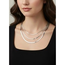 Biju Yılmaz Çelik Silver 3'lü Italyan Kolye 3mm - 25-CLKK266