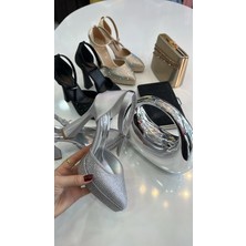 Akça Shoes Gümüş Taşlı Platform