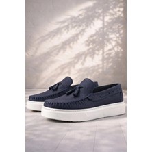 Rakerplus Lacivert Hafif Tabanlı Erkek Çocuk Makosen Ayakkabı