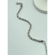 Biju Yılmaz Çelik Silver Burgu Bileklik - 25-BLK119