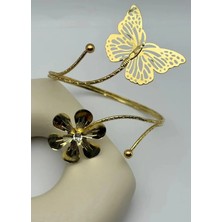 Biju Yılmaz Vip Gold Çiçek Taşlı Kelebek Pazu Kelepçe - 26PAZU03