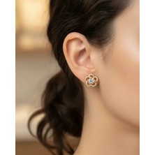 Biju Yılmaz Xuping Gold Taşlı Mini Çiçek Küpe - 25-XPKP209