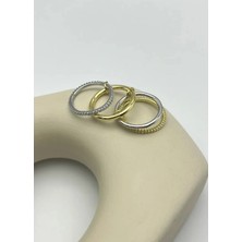 Biju Yılmaz Çelik Gold  Silver Yüzük - 25YZK264