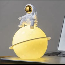 Vuhhuu Astronot Satürn Gece Lambası LED Dekoratif Masa Lambası