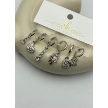 Biju Yılmaz Vip 6'lı Silver Küpe - 25-VIP219