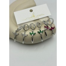 Biju Yılmaz Vip Silver Renkli Taşlı 6'lı Küpe - 26VIPKP50