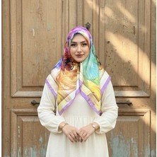 Levamor Kadın Işıltılı Kristal Taşlı Lüks Abiye Eşarp Eflatun