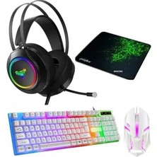 Everest Grup 7.1 Oyuncu Kulaklıgı - Işıklı Oyuncu Klavyesi -SET-7895