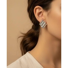 Biju Yılmaz Xuping Silver Tırtık Desen Küpe - 25-XPKP227