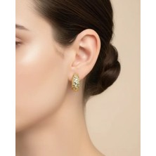 Biju Yılmaz Xuping Gold Taşlı Kalın Halka Küpe - 25-XPKP27