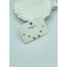 Biju Yılmaz Vip Gold 6'lı Kalp Küpe - 25-VIP131