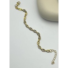 Biju Yılmaz Çelik Gold Tasarım Bileklik - 25-BLK135