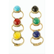 Zero Land Ozdestor Oval Doğaltaşlı Otk Yüzük - Turkuaz