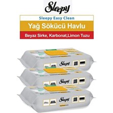 Sleepy Easy Clean Yağ Çözücü Havlu 30'lu 3 Paket Pratik Temizlik İçin Ekonomik Çözüm