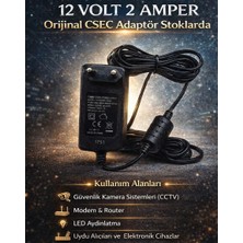 Ata Elektronik Orjinal Kaliteli - Csec 12 Volt 2 Amper  ( L Tip ) Modem STC-A1215C55 Router Kuluçka Wifili Kamera Adaptörü LED Uydu Cihazı Dvr Adaptörü
