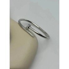 Biju Yılmaz Çelik Silver Çivi Kelepçe - 25-KLP82