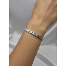 Biju Yılmaz Çelik Silver Bileklik - 25-BLK337