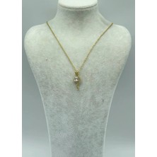 Biju Yılmaz Çelik Gold Taşlı Yılan Kolye - 25-CTR13